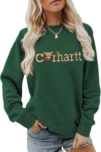 Sudadera Chic y Cálida con Estampado de Vaca y Letras para Mujer - Tejido Cómodo y Duradero, No Transparente y Fácil de Cuidar para la Moda de Otoño/Invierno - Product Image 4