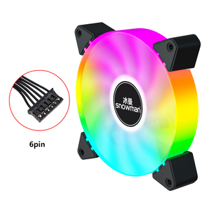 Snowman gf120 bảy màu làm mát 120mm PC trường hợp 12V 6pin 25mm RGB mát điều khiển quạt máy tính cho PC chơi Game trường hợp <span class=keywords><strong>CPU</strong></span> tản nhiệt - Product Image 2