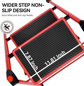 Échelle pliante industrielle moderne en fer et aluminium blanc, capacité 150 kg, portable, pour intérieur, jardin, maison, école, rangement - Product Image 6