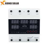 XIONGISOLAR 3-Phase Din Rail Voltmètre/Ampèremètre Moniteur avec AVR Réglable AC Relais Protecteur PC Matériel 3P + N Limit Protection