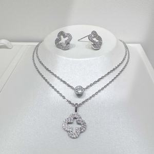 Prix d'usine, argent sterling 925 plaqué or, ensemble de bijoux de luxe pour femmes, 2 pièces, style vintage, zircon, pour mariage et soirées, bijoux fins. - Product Image 5