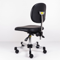 Mobilier de laboratoire Chaise de travail antistatique ESD en cuir PU conducteur bleu pour salle blanche
