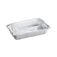 Barquette en aluminium alimentaire avec couvercle transparent
