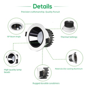 Spotlight10w 18W 25W 36w foco integrado antivaho inodoro baño cocina 80mm IP54 impermeable LED downlight lámpara de aluminio - Product Image 3