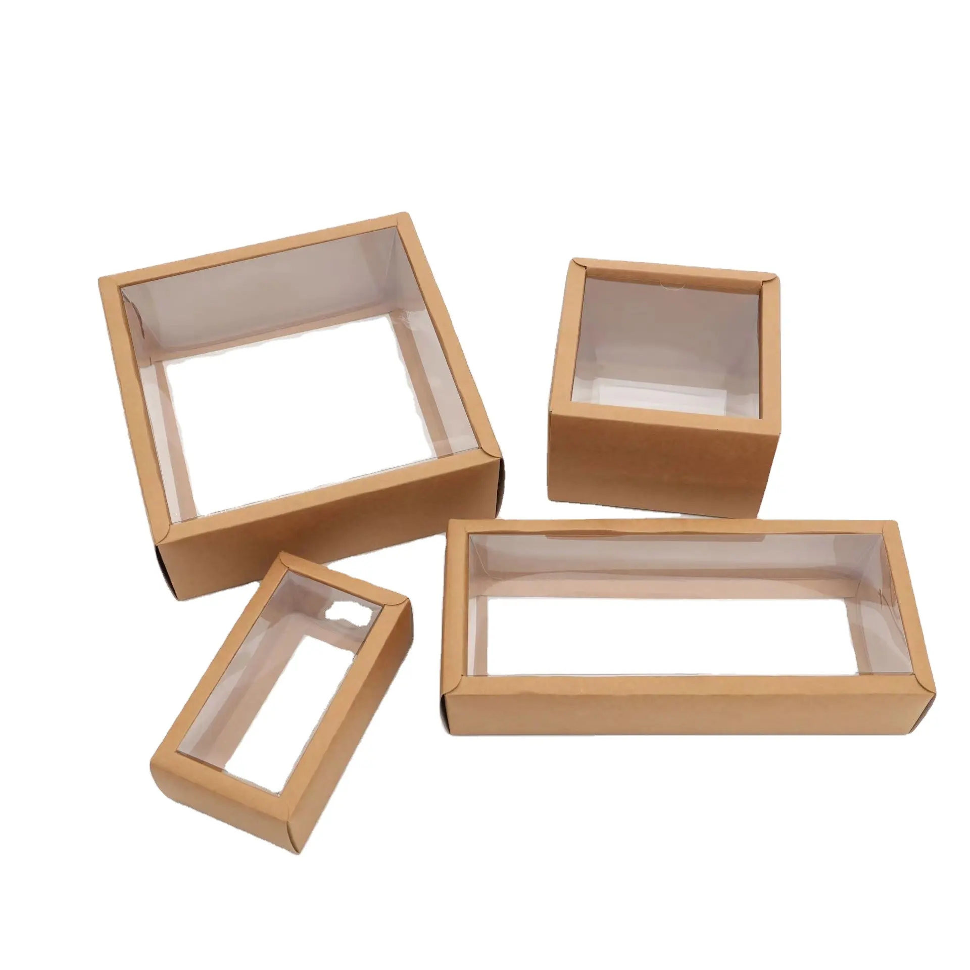 New Style Skylight Custom Luxury Box Electronics Packaging Box Kraft Paper Hang Hole Paperboard Product Box With Window