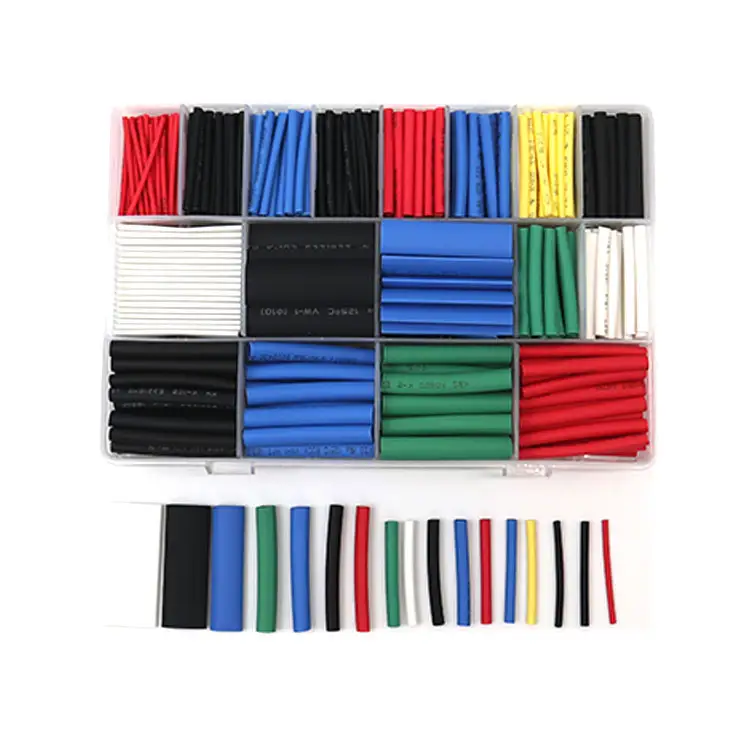 670pcs/Set Polyolefin Shrinking Assorted Heat Shrink Tube Wire Cable Insulated Sleeving Tubing Set