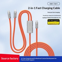 Câble de charge rapide de type C en alliage de zinc pour téléphones mobiles avec gaine en silicone orange