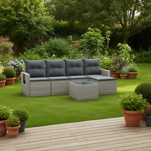 Pe <b>Rattan</b> Steel Garden <b>Sofa</b> Set 4 Seater Outdoor Durable Contemporary Design Furniture Collection - Product Image 2