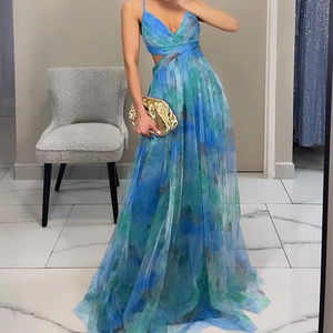 Spring/Summer New Arrival Mesh Print <b>Spaghetti</b> <b>Strap</b> Dresses Fashion - Product Image 3