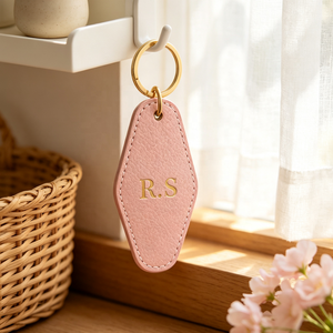 Custom Luxury Car Accessories Keyrings Initial <strong>Monogram</strong> PU Leather Motel Keychains Promotional <strong>Gifts</strong> Fashionable Hotel Keychain - Product Image 5