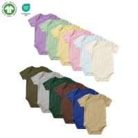 Combinaison pour bébé personnalisée, fabrication directe en usine, OEM ODM, écologique, mignonne, à manches courtes, 100% coton tricoté, 190 GSM, combinaison douce pour bébé