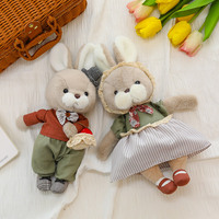 Jouets en peluche lapin mignons pour couple, faits à la main en polyester, peluches réconfortantes avec rembourrage en coton PP, hauteur 31-50 cm, cadeau d'anniversaire parfait pour