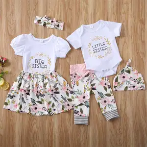 Baby Kleding Baby Kleding Set Little/Grote Zus Romper Jurk Katoen Set