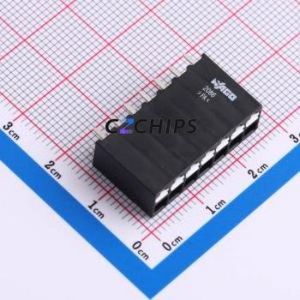 2086-1107 Spring Terminal Block Through hole Component (THT),P=3.5mm Connector 1x7P 3.5mm Black Through Hole - Product Image 1