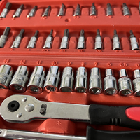 Jeu de clés à douilles professionnel de 46 pièces, outils à main, jeu de clés à cliquet combinées, boîte à outils pour voiture, clés pour mécaniciens
