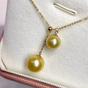 Nuevo Collar Wenchi 21257 de Oro de 18K con Pequeños Defectos, 55cm, 11-13mm de Grosor, Perlas Blancas Silvestres - Product Image 1