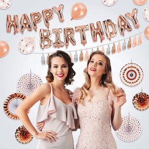 Decoraciones de <span class=keywords><strong>cumpleaños</strong></span> de oro rosa para niñas y mujeres, guirnaldas colgantes de papel, 23, 50 y <span class=keywords><strong>70</strong></span> años - Product Image 2