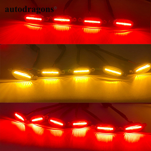 Autodragons - Feux LED pour calandre avant de voiture, 12 LED, super lumineux, blanc, jaune, ambre, rouge, pour F150 Tundra - Product Image 6