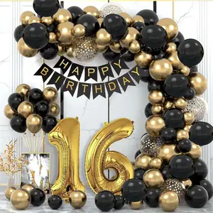 Nicro 40 inch Schwarz gold Ballon Set Party liefert Ballon Girlande Bogen Hintergrund Dekoration Alles Gute zum Geburtstag Dekoration