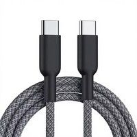 Nouveauté Câble de charge rapide USB-C vers C double port type C en nylon tressé 3A pour iPhone Xiaomi Samsung