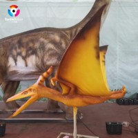 Modèle de pterosaure animatronique grandeur nature de 2,5 m, statue de dinosaure réaliste pour exposition de parc à thème