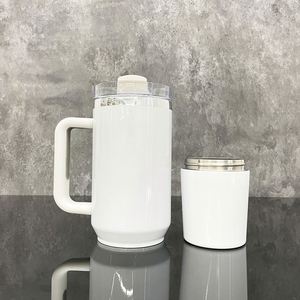 40oz H2.0 Tumbler White Blank Sublimation Rainbow Plated Water <b>Bottle</b> with Storage Compartment - Product Image 4