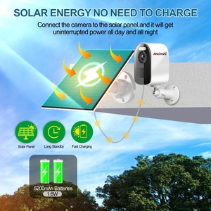 Système de caméra solaire sans fil 16 canaux avec NVR Wi-Fi 12,5 pouces, détection humaine intelligente IA, mini caméra de sécurité extérieure, prise en charge P2P - Product Image 4