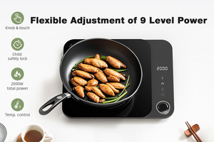 Cuisinière à <span class=keywords><strong>induction</strong></span> électrique portable à brûleur unique avec commande par bouton <span class=keywords><strong>pour</strong></span> la cuisine à domicile, <span class=keywords><strong>pour</strong></span> la friture, le fondue, la casserole en verre - Product Image 6