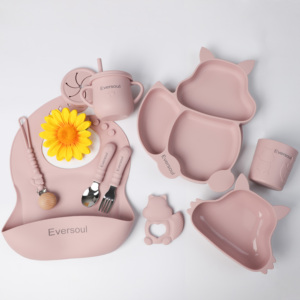Es-pro OEM/ODM của nhà máy tùy chỉnh BPA-free Silicone Bộ đồ ăn bé trẻ em Quà Tặng sản phẩm trẻ sơ sinh Silicone bé ăn Bộ - Product Image 2