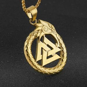 Pendentif Créatif en Acier Inoxydable Symbole Dragon Triangle, Bijou de Mode Viking, Amulette Totem Unique et Personnalisée, Vente en Gros - Product Image 3