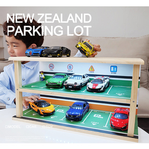 Tempat Parkir 1:32 Lapisan Ganda dengan Lampu Led Kayu Solid 10 Buah Simulasi Tempat Parkir Mobil - Product Image 6