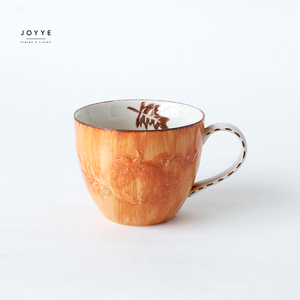 JOYYE Céramique <span class=keywords><strong>sous</strong></span> émaillée peinte à la <span class=keywords><strong>main</strong></span> Brushing Glaze Thème d'automne Tasses à thé en céramique Tasses à café - Product Image 2