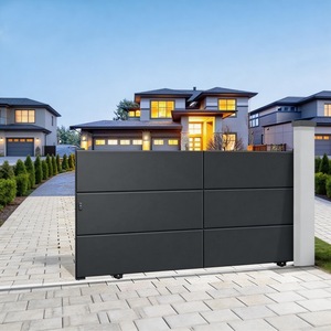 Panel <span class=keywords><strong>de</strong></span> Cerca <span class=keywords><strong>de</strong></span> Privacidad Moderno <span class=keywords><strong>de</strong></span> Aluminio 1.8x2m con Recubrimiento en Polvo, Cercado <span class=keywords><strong>de</strong></span> Lamas para Jardín, Patio Trasero, Villa, Seguridad Exterior 6x6 pies Negro - Product Image 4