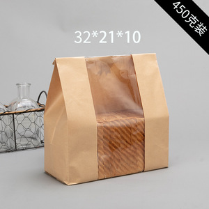 ถุงกระดาษคราฟท์สำหรับเบเกอรี่ มีหน้าต่าง ขนาด 32x21x10 มม. รีไซเคิลได้ สำหรับบรรจุภัณฑ์ขนมปัง - Product Image 3
