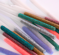 Bougies en gros scintillantes colorées pour décoration de gâteau d'anniversaire, nouvelles bougies d'anniversaire à poudre dorée avec base