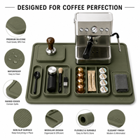 Tapis de bar à café en silicone de qualité supérieure Waker Manufacturer, tapis de comptoir modulaire antidérapant, tapis de café en silicone personnalisé 7 en 1 sans BPA