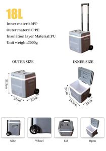 Custom Logo Pull <b>Rod</b> Wheeled Portable Cooler Box 18L Convenient Camping Travel Ice Chest Box - Product Image 6
