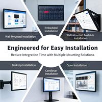 PC industriel tout-en-un 15,6 pouces : Options d'installation polyvalentes. Il est livré avec des crochets de montage PPC standard