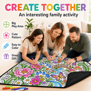 Couverture à colorier réutilisable personnalisée avec marqueurs, en flanelle lavable, motif dessin animé pour enfants et famille - Product Image 2