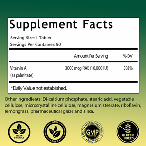 Comprimés de Vitamine A 10 000 UI OEM/ODM très demandés - Peau, yeux, vision et système immunitaire sains - Solubles dans l'eau pour une absorption maximale - Product Image 2