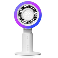 Ventilateur de table rotatif automatique 4000 mAh avec éclairage d'ambiance 2026, fonctionnement intelligent à faible bruit, moteur sans balais, ventilateur de bureau