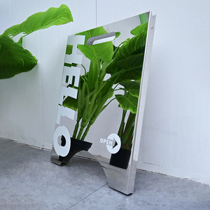 Panneau publicitaire personnalisé en forme de A, en acier inoxydable miroir, <span class=keywords><strong>double</strong></span> <span class=keywords><strong>face</strong></span>, pour publicité extérieure - Product Image 5