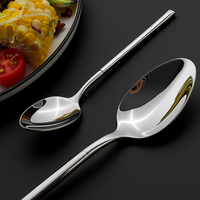Ensemble de couverts modernes en acier inoxydable à poignée ronde, plaqué argent, 4 pièces, fourchettes et cuillères, fournitures hôtelières