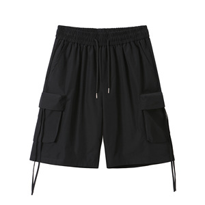 Unisex knielange cargoshorts 100% polyester, gestructureerd, ademend, robuust, canvas-stijl, outdoor casual broek - Product Image 4