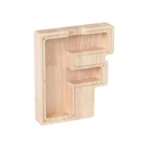 All'ingrosso può personalizzare il logo creativo salvadanaio in legno lettera inglese salvadanaio trasparente salvadanaio - Product Image 4