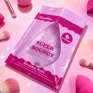 Sac refermable en plastique transparent imprimé sur mesure avec trou de suspension et fenêtre en forme de larme pour emballage de maquillage et cosmétiques - Product Image 4