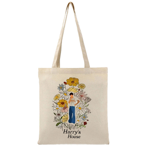 Bolso de Hombro Personalizado de Lona con Estampado Personalizado, Bolsa de Compras Reutilizable para Mujer, <span class=keywords><strong>Harry</strong></span>'s House, 1 Unidad - Product Image 6