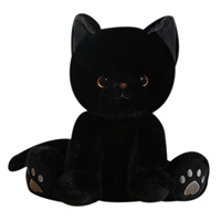 Peluche chat noir et blanc mignon en gros, jouet en peluche chaton, poupée réconfortante en coton PP, cadeau d'anniversaire personnalisé pour les amoureux des chats
