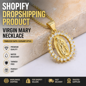 Collier en or avec pendentif religieux Vierge <span class=keywords><strong>Marie</strong></span> pour femmes |   Cadeau <span class=keywords><strong>de</strong></span> bijoux religieux |   Dropshipping et Fulfillment Shopify - Product Image 1