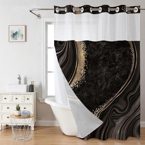 <span class=keywords><strong>Rideau</strong></span> <span class=keywords><strong>de</strong></span> <span class=keywords><strong>Douche</strong></span> Personnalisé Double Couche Amovible Effet Marbre, <span class=keywords><strong>Doublure</strong></span> Imperméable <span class=keywords><strong>en</strong></span> Polyester, <span class=keywords><strong>Tissu</strong></span> pour <span class=keywords><strong>Rideau</strong></span> <span class=keywords><strong>de</strong></span> <span class=keywords><strong>Douche</strong></span> Sans Crochets pour Salle <span class=keywords><strong>de</strong></span> Bain - Product Image 3